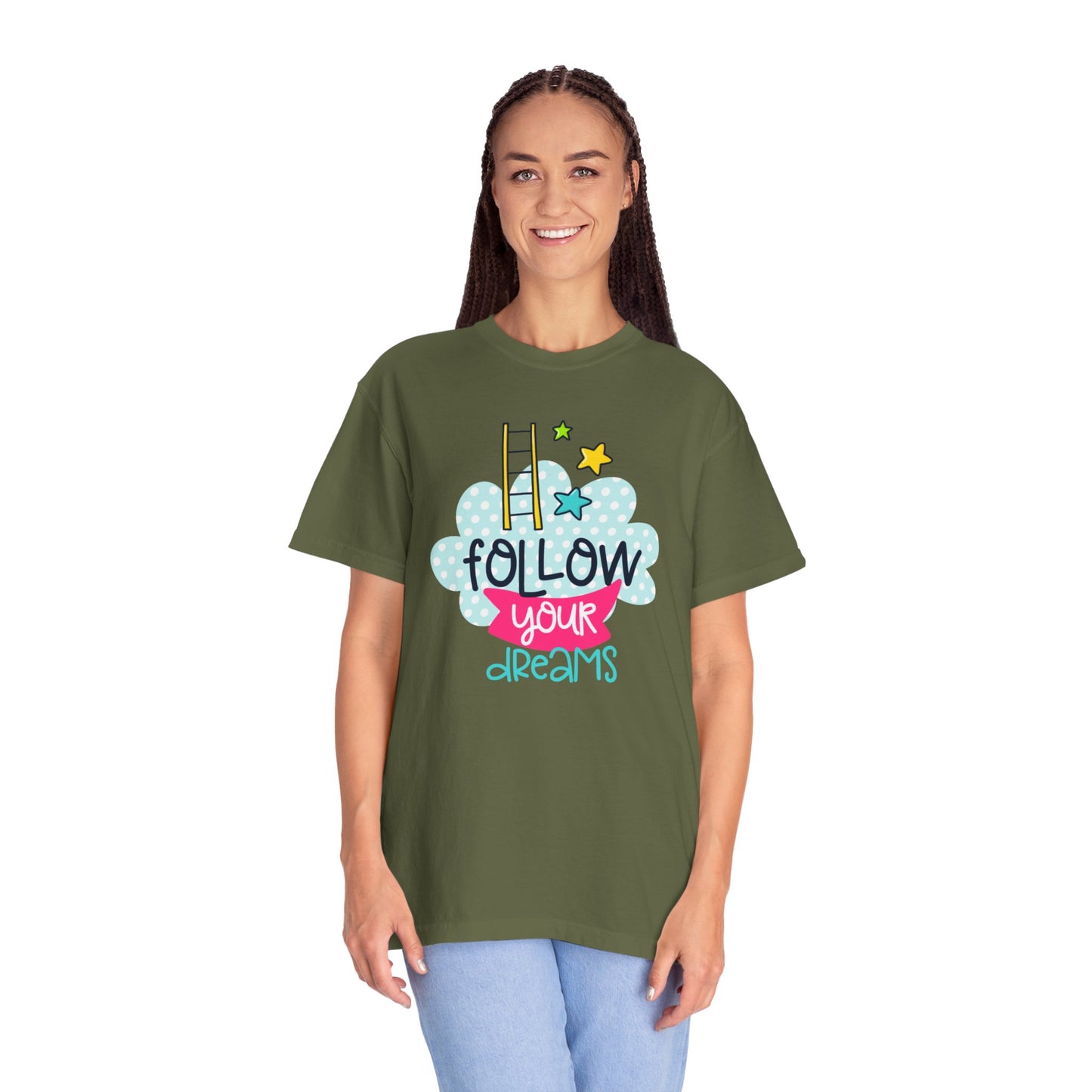 Follow Your Dreams Aspiration Determination Courage Night Wishes Unisex Heavy Cotton T-Shirt