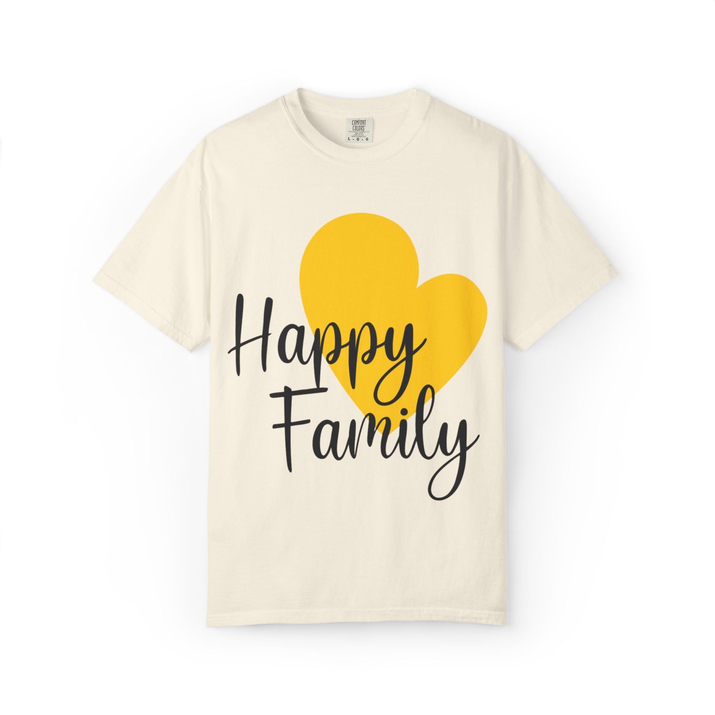 Happy Family Peaceful Paradise Tee Cherished Space Heartfelt Haven Unisex Heavy Cotton T-Shirt