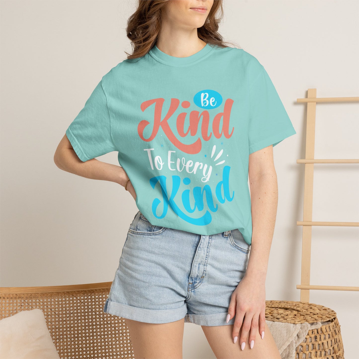 Motivational Be Kind To Every Kind Positive Affirmation Tee Heartfelt Advice Inspirational Words Unisex Heavy Cotton T-Shirt