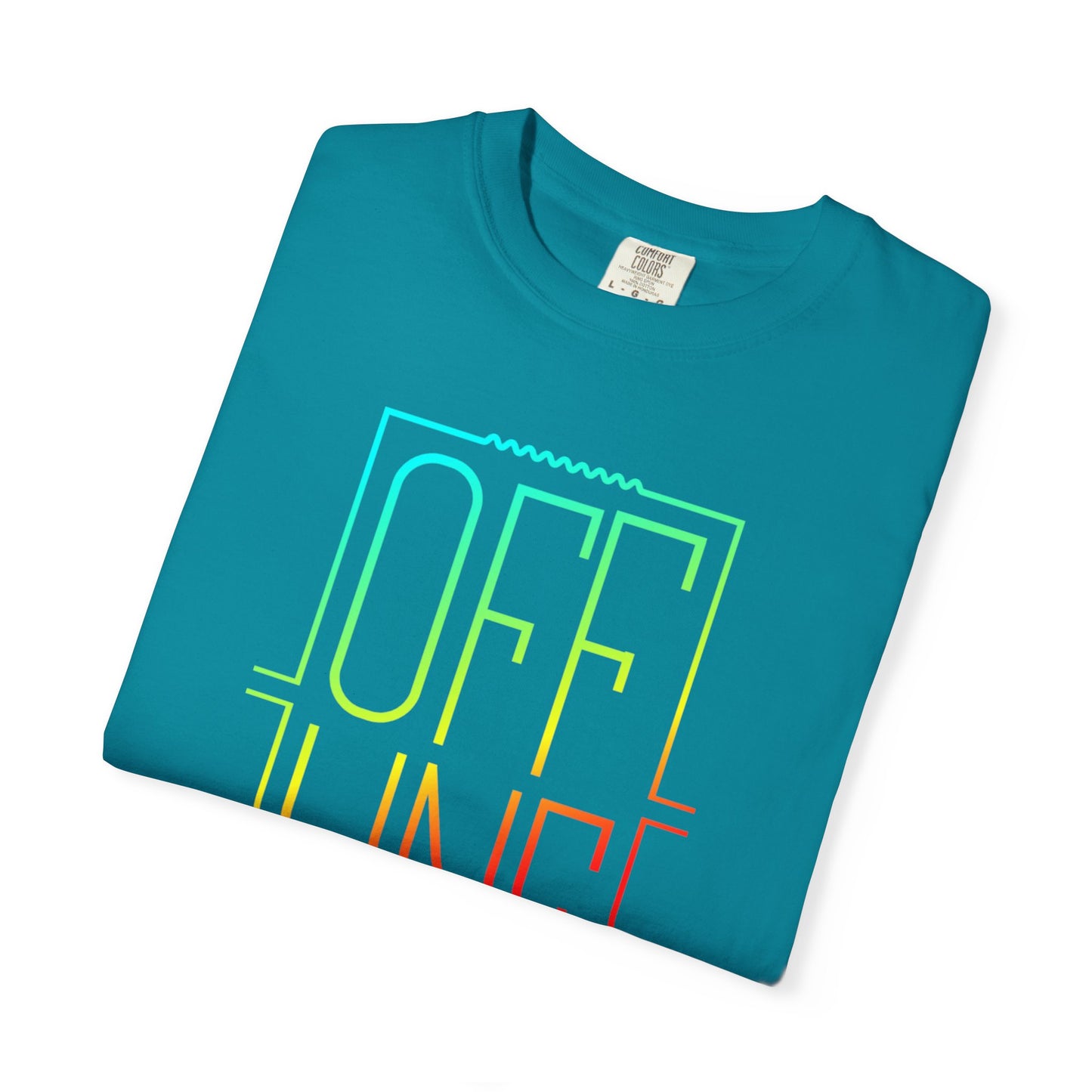 Offline Graphic T-Shirt — Retro Neon Text Tee
