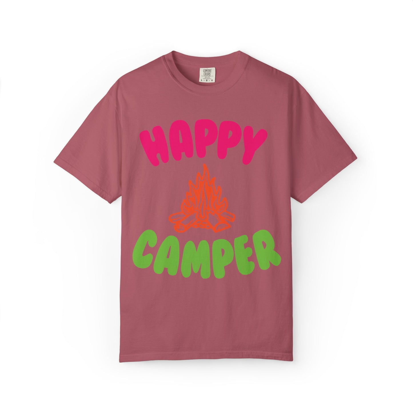 Happy Camper Freedom Fighter Adventure Lovers Tee Nature Exploration Bonfire Travel Van Unisex Heavy Cotton T-Shirt