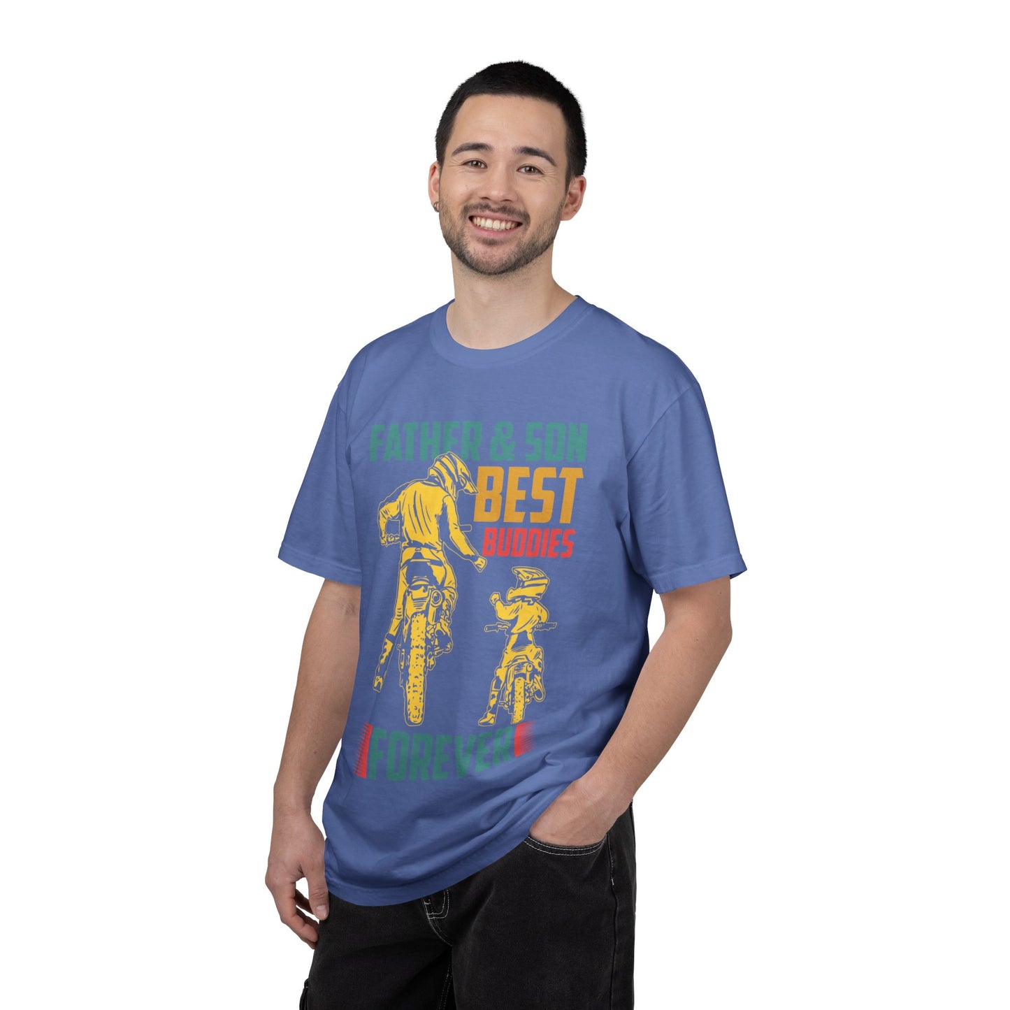 Lovable Father And Son Best Buddies Forever Role Model Loving Father Fatherhood Heroic Dad Unisex Heavy Cotton T-Shirt