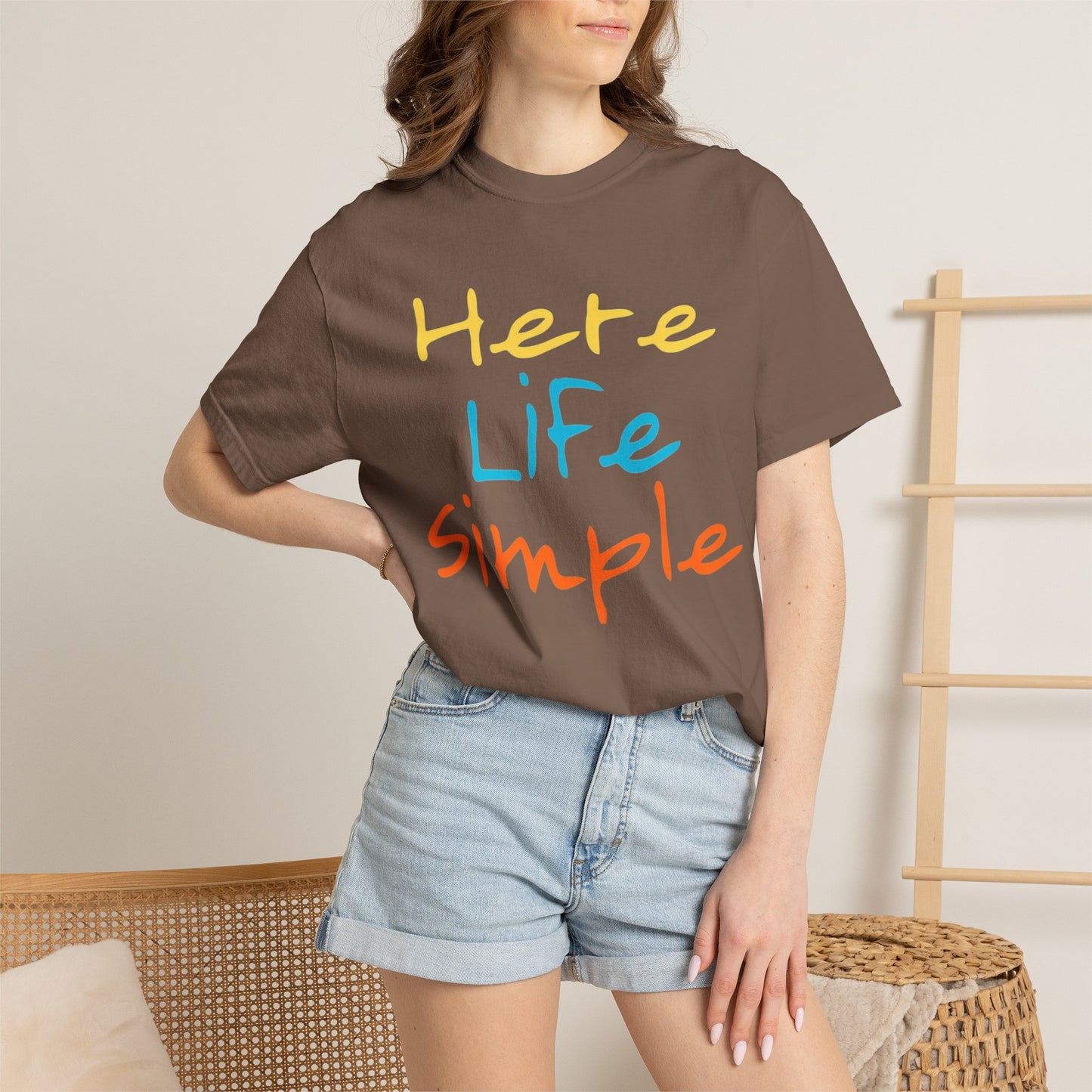 Here Life Simple - Unisex Garment-Dyed T-shirt