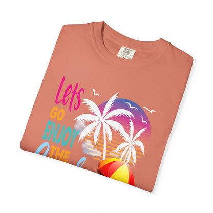 Exciting Lets Go Enjoy The Summer Party Summer Adventure Camp Beach Days Ice Cream Road Trips Unisex Heavy Cotton T-Shirt