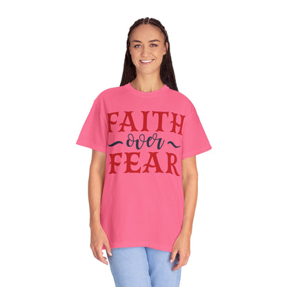 Faith Over Fear Stop Wishing Start Doing Action Goal Setting Modern Tee Achievement Self-Improvement Unisex Heavy Cotton T-Shirt