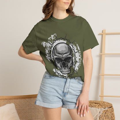 Chain Skull Cranium Head Anatomy Bones Trend Tee Horror Creepy Head X-ray Unisex Heavy Cotton T-Shirt