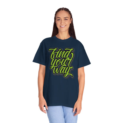 Find Your Way Direction Guidance Tee Exploration Adventure Destination Unisex Heavy Cotton T-Shirt