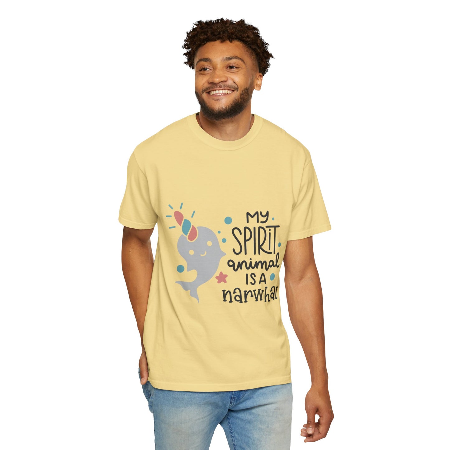 My Spirit Animal Is a Narwhal Unicorn Of The Sea Tusk Tee Inuit Culture Migration Unisex Heavy Cotton T-Shirt