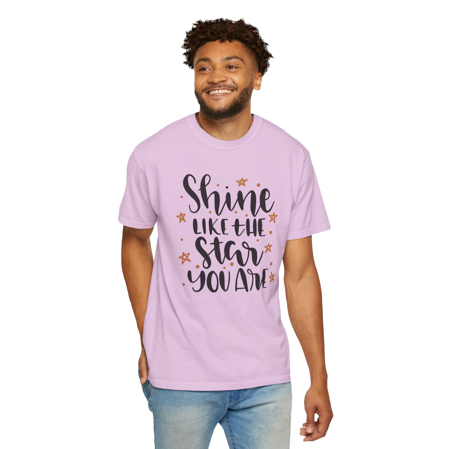Shine Like A Star You Are Keep Trying Determination Tee Hard Work Success Unstoppable Hustle Fame Unisex Heavy Cotton T-Shirt