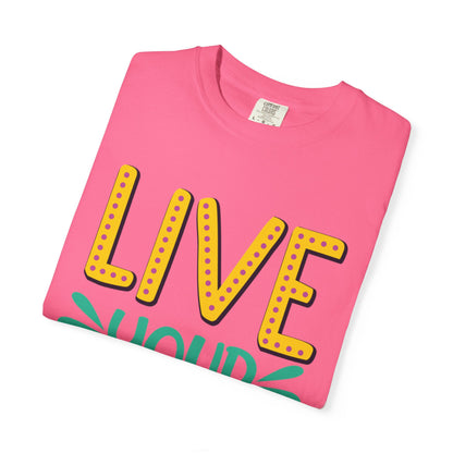 Live Your Purpose Inspirational Tee Stay Focused Positive Message Set Your Goal Empowering Personal Growth Unisex Heavy Cotton T-Shirt