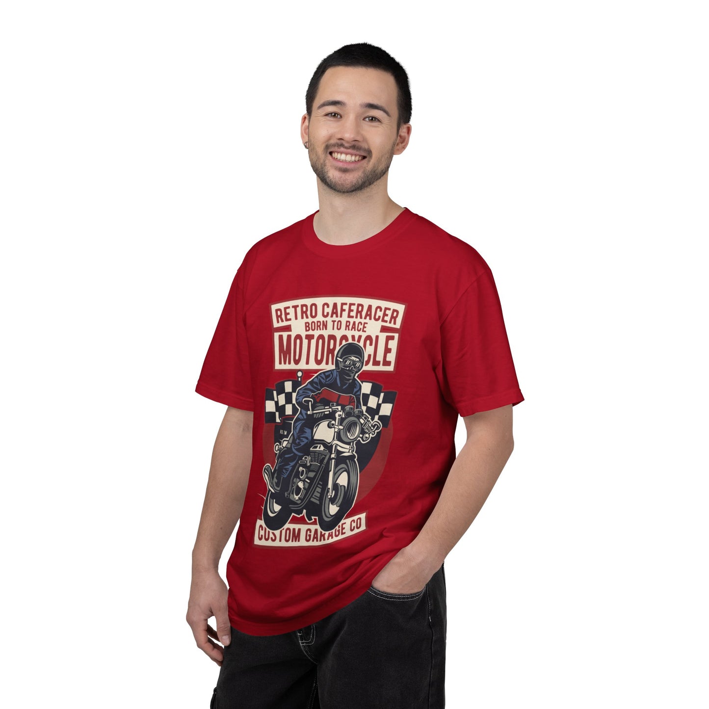 Retro Caferacer Vintage King Of The Road Classic Tee Bike Speed Racing Enthusiast Unisex Heavy Cotton T-Shirt