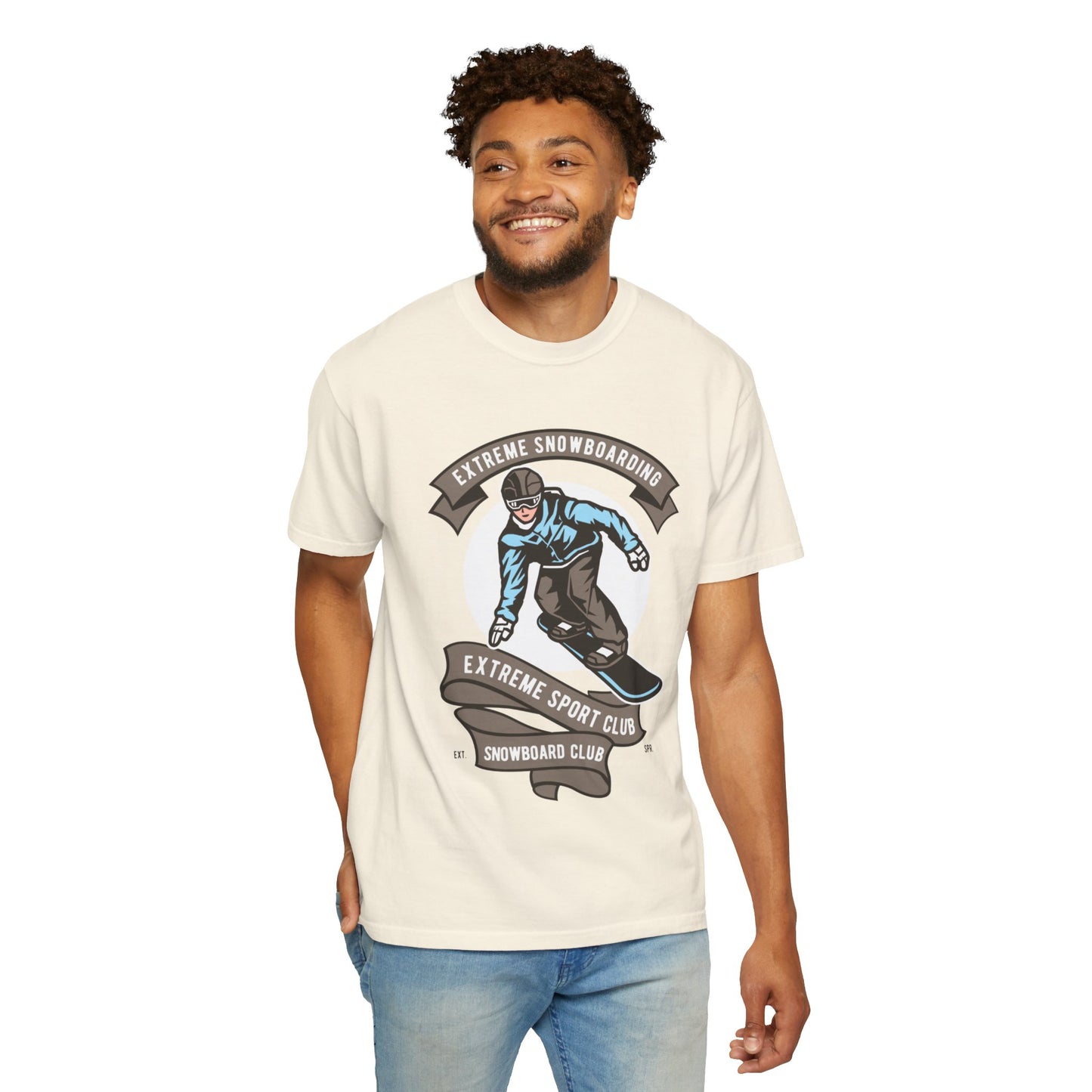 Extreme Snowboarding Sports Club Holly Jolly Winter Tee Wonderland Unisex Heavy Cotton T-Shirt