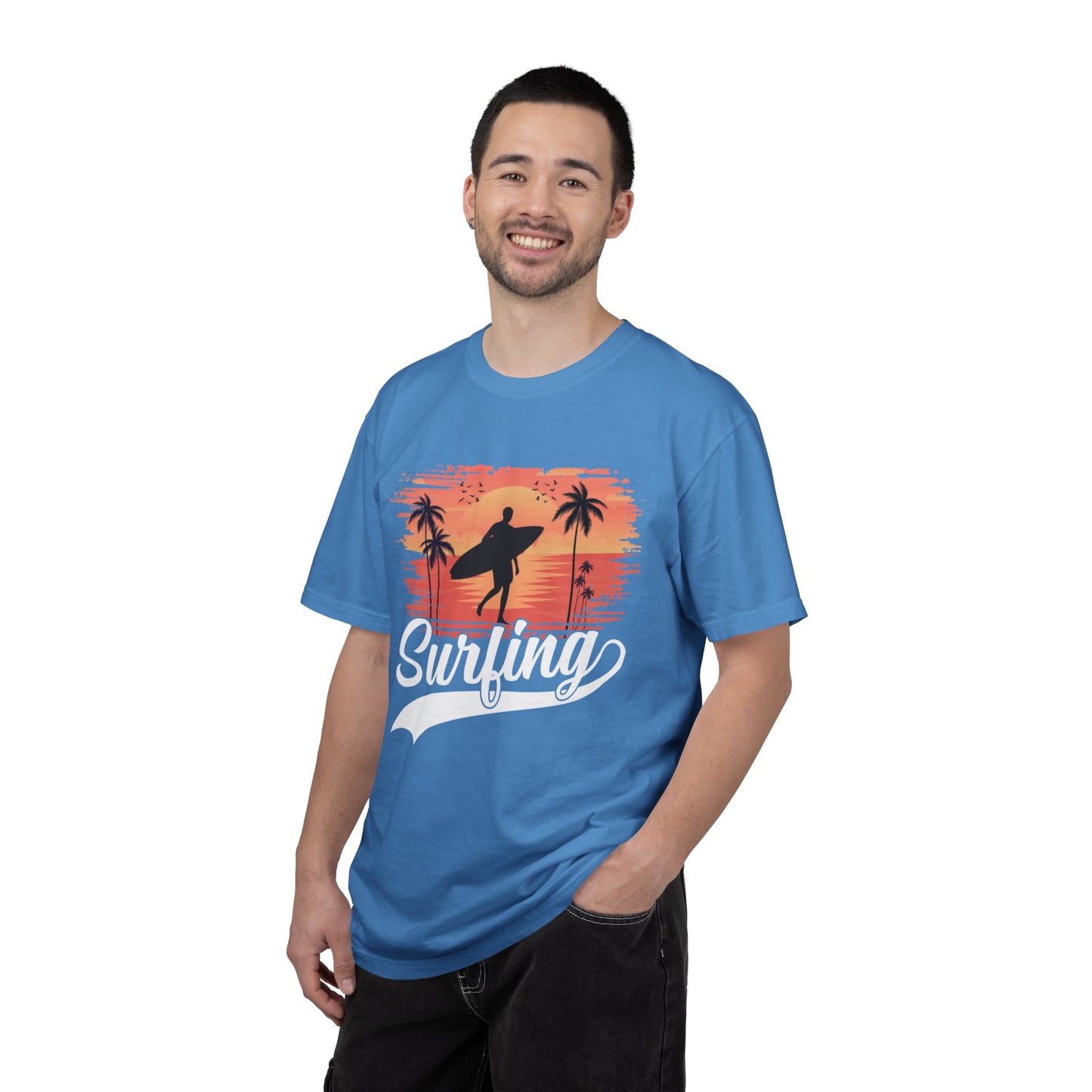 Exciting Surfing Catch The Wave Barrels & Breaks Shortboard Beach Vibes Unisex Heavy Cotton T-Shirt