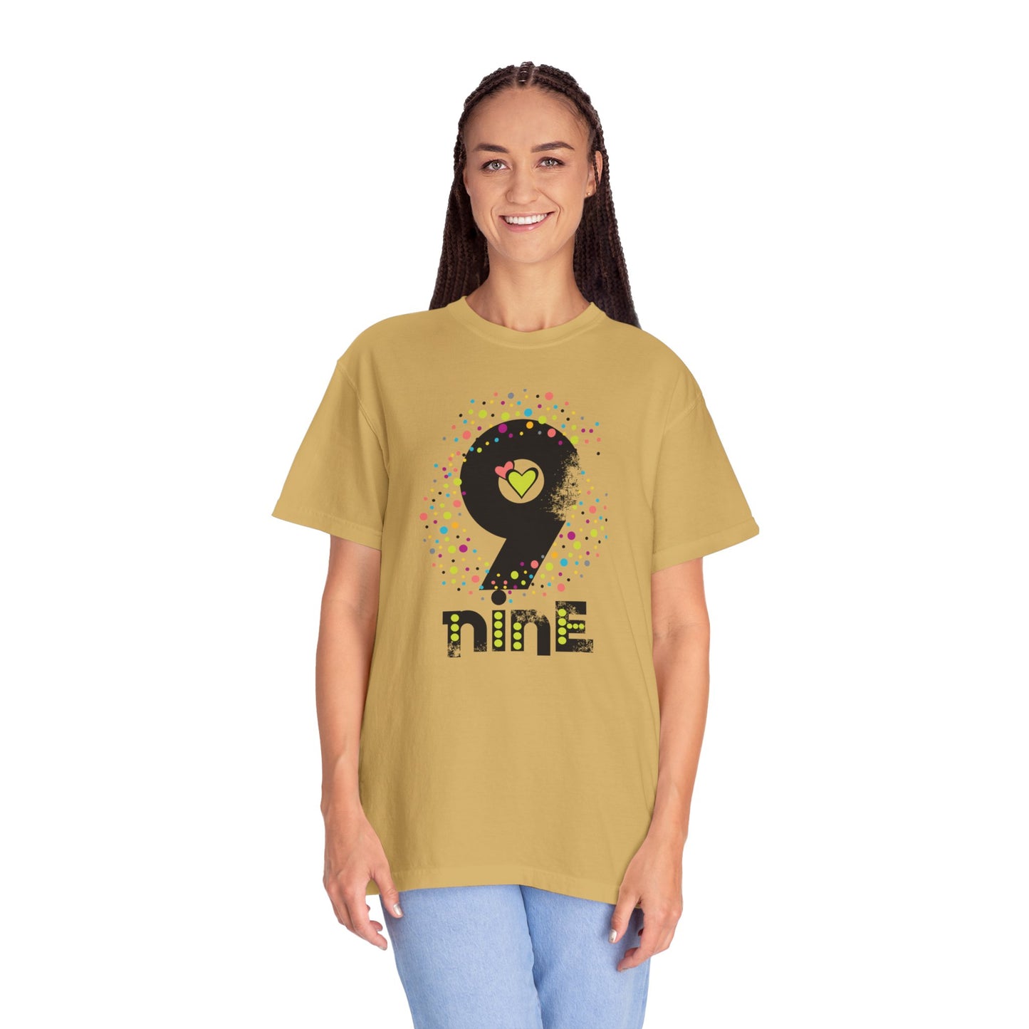 9 Nine Number Flowers Heartwarming Lovely Trendy Tee Sweet Charismatic Beautiful Fragrance Rose Unisex Heavy Cotton T-Shirt