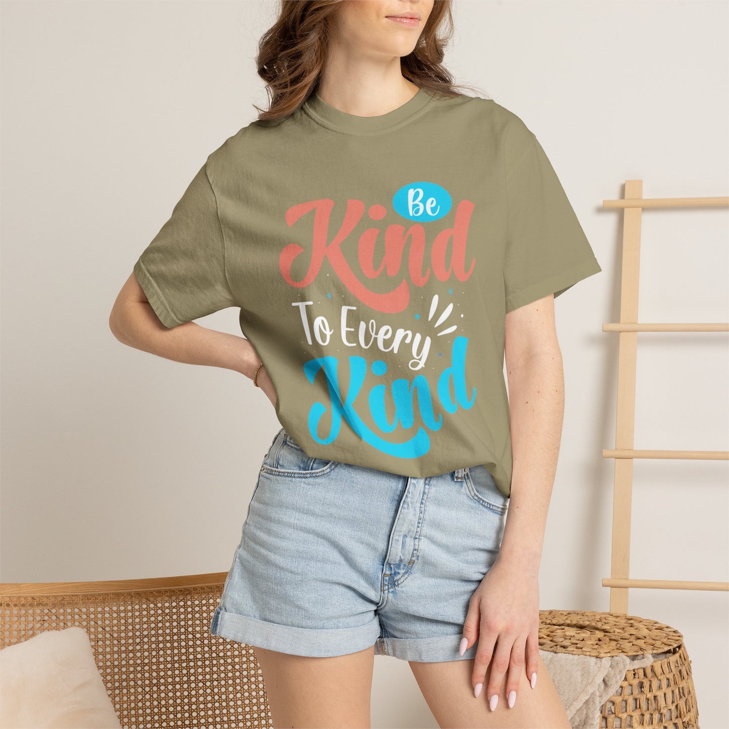 Motivational Be Kind To Every Kind Positive Affirmation Tee Heartfelt Advice Inspirational Words Unisex Heavy Cotton T-Shirt