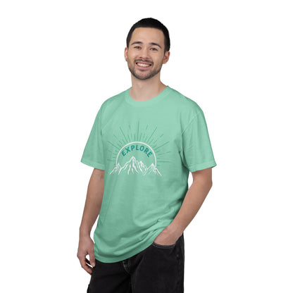 Funny Explore Mountain Adventure Tee Sarcastic Alpine Discover Camping Forest Unisex Heavy Cotton T-Shirt