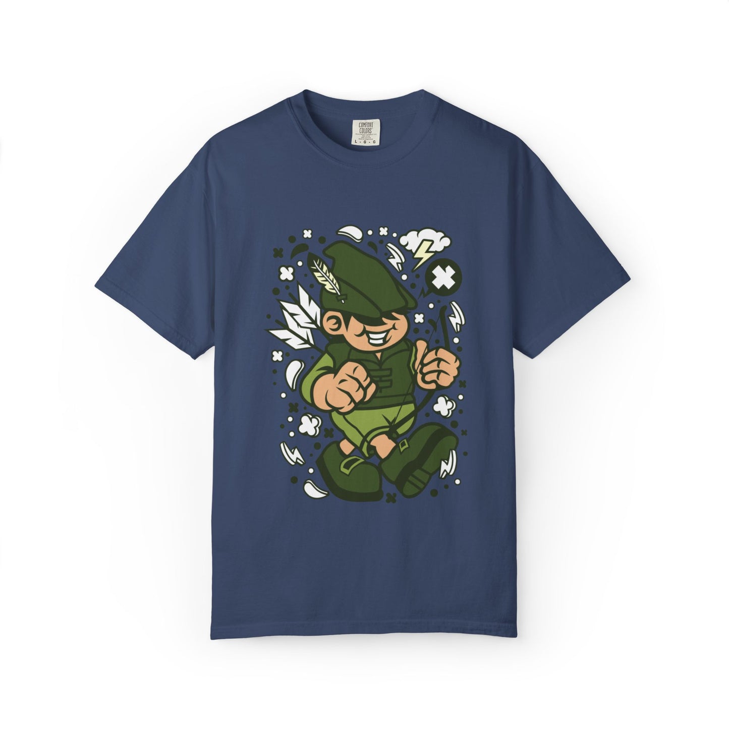 Rhino Robin Hood Folklore Mashup Tee Forest Guardian Adventure Story Fantasy Character Unisex Heavy Cotton T-Shirt