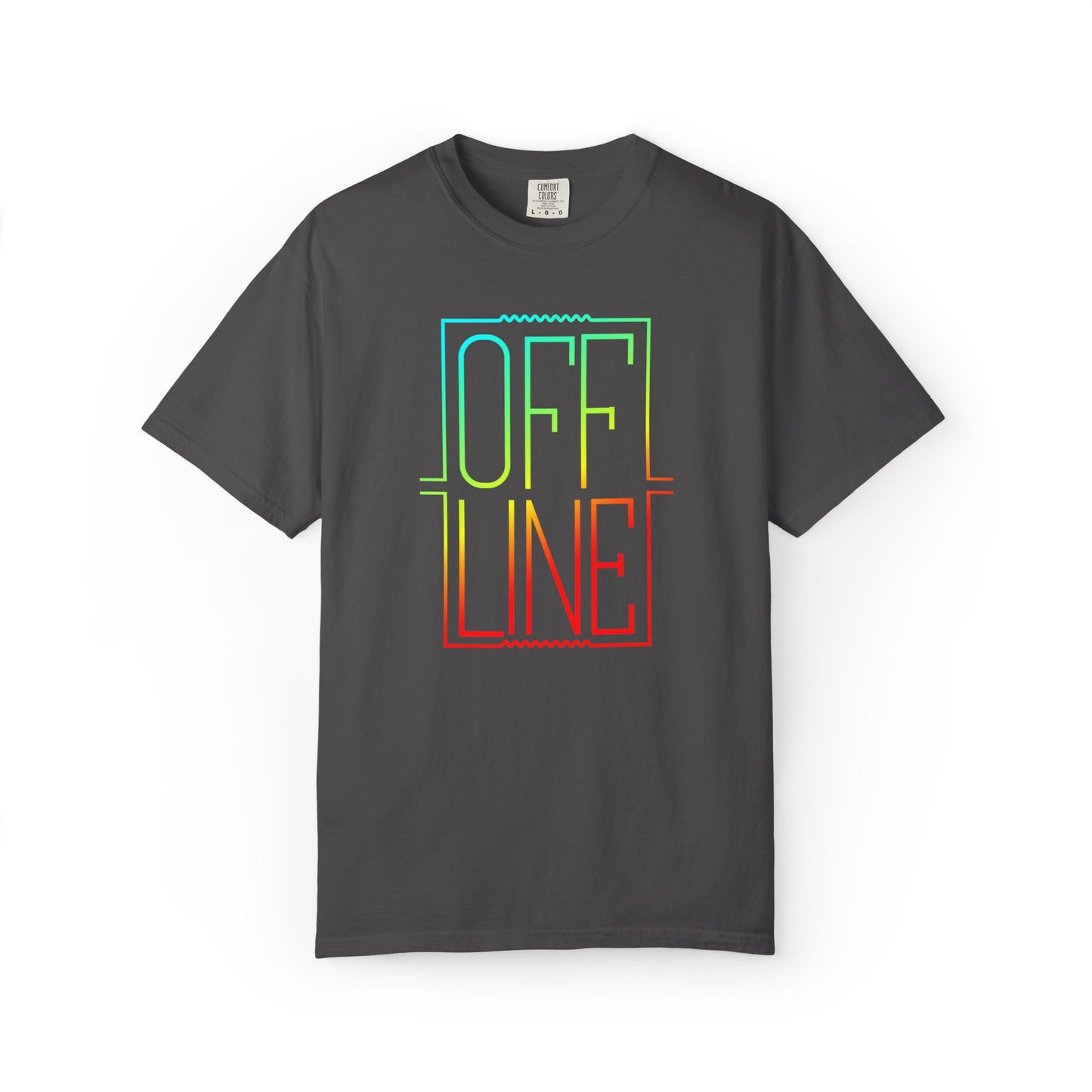 Offline Graphic T-Shirt — Retro Neon Text Tee