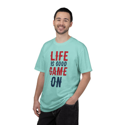 Life Is Good Game On Baseball Player Grand Slam Performers Tee Infield Magicians Batting Champions Unisex Heavy Cotton T-Shirt
