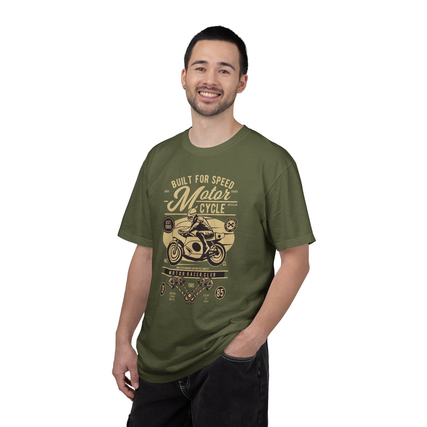 Built For Speed Motorcycle Custom Engine Club Motorbike Lovers Trendy Tee High-speed Rider Adventure Racer Unisex Heavy Cotton T-Shirt