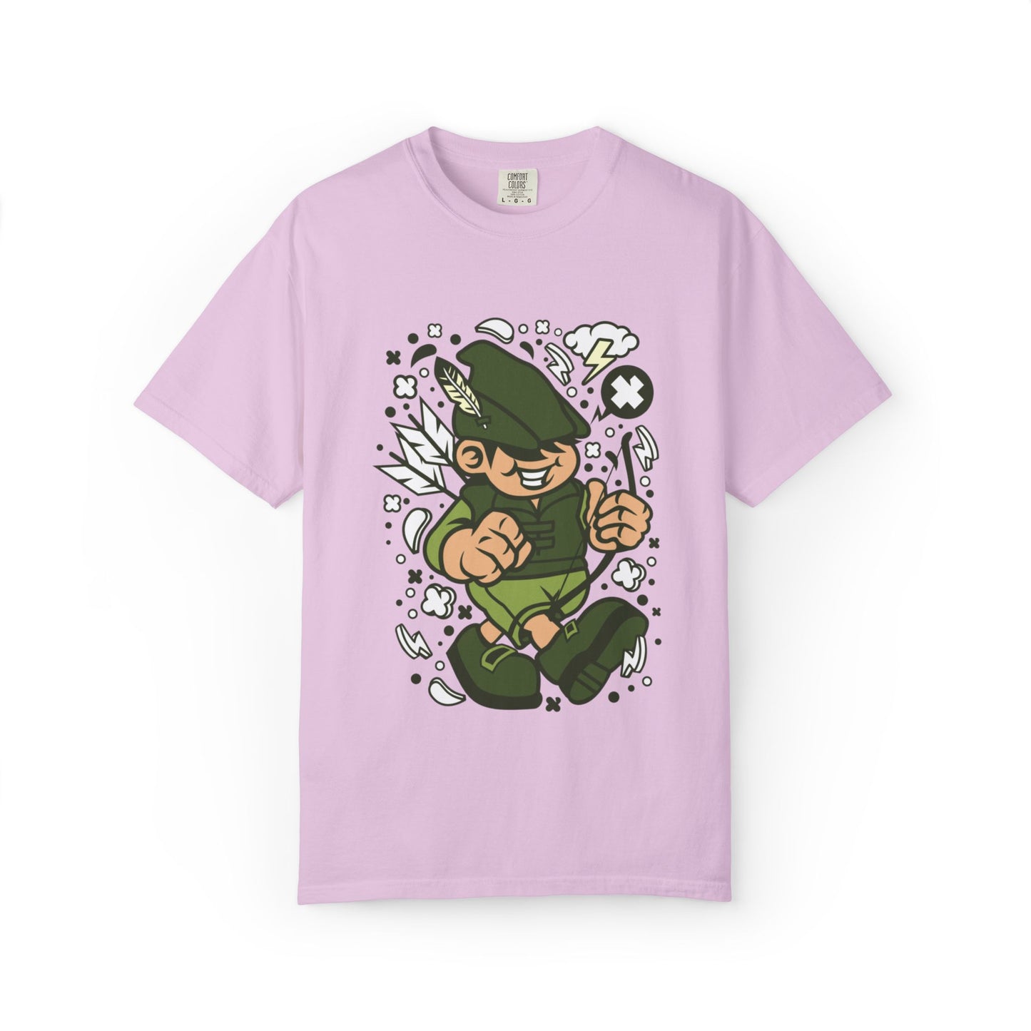 Rhino Robin Hood Folklore Mashup Tee Forest Guardian Adventure Story Fantasy Character Unisex Heavy Cotton T-Shirt