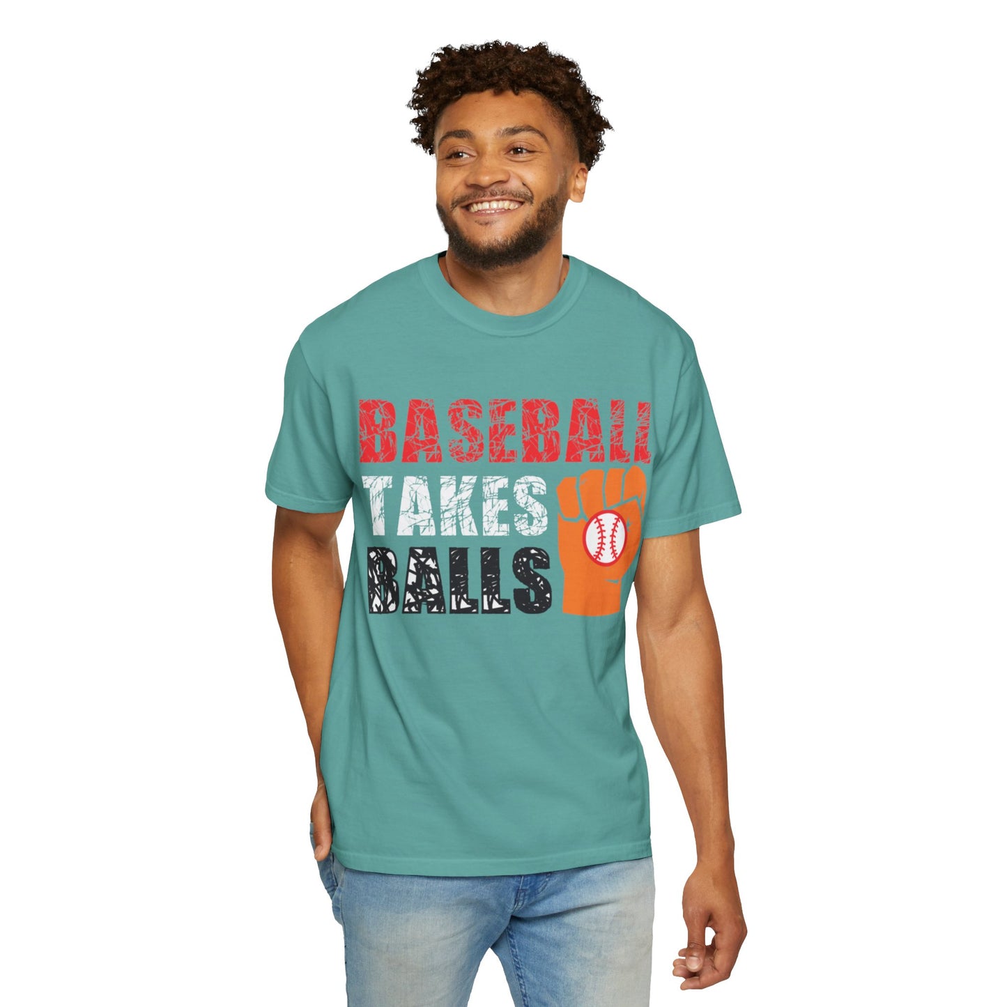 Baseball Takes Ball Defensive Prowess Tee Fielding Excellence Outfield Expertise Unisex Heavy Cotton T-Shirt
