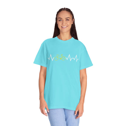 Funny Cycle Heart Beat Cycle Enthusiasm Pedal power Sarcastic Two Wheeled Adventures Unisex Heavy Cotton T-Shirt
