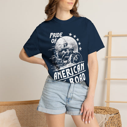 Vintage Pride Of The American Road 1973 Nostalgic Trendy Tee Motorcycle Classic Ride Legendary Bike Unisex Heavy Cotton T-Shirt