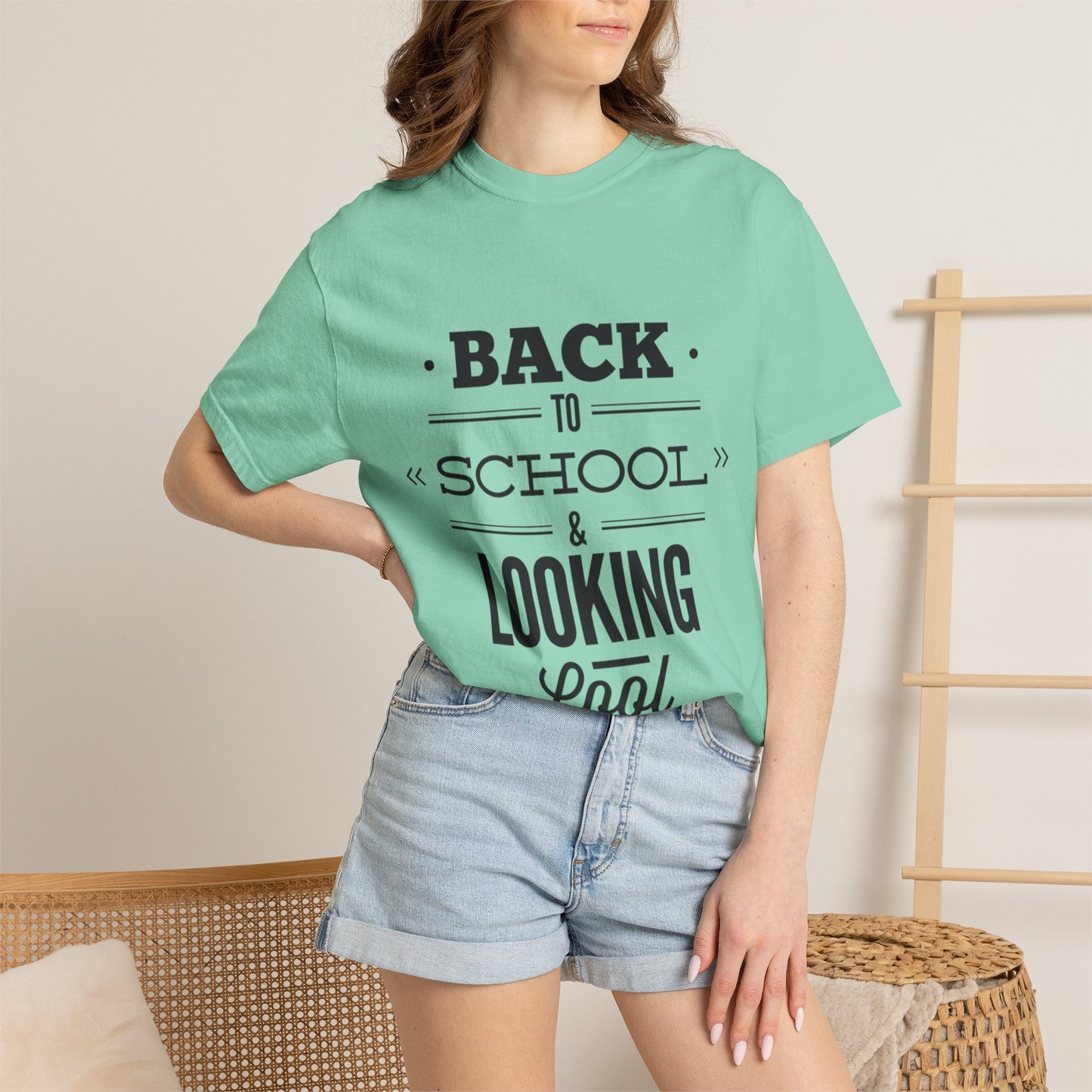 Funny Back To School Looking Cool New Beginning Educational Journey New Classroom Backpack Notebooks Unisex Heavy Cotton T-Shirt