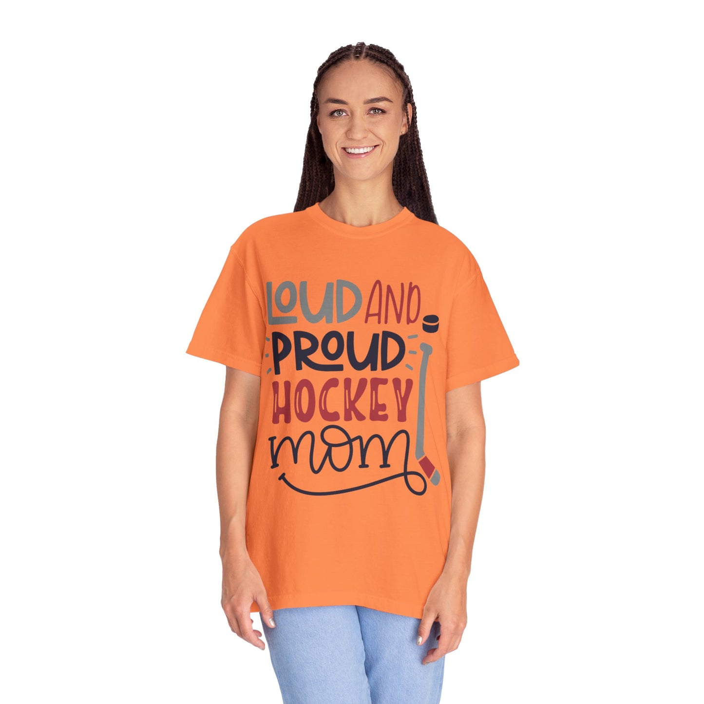 Loud & Proud Hockey Mom Power Play Cheering Stickhandling Sports Tee Legend Unisex Heavy Cotton T-Shirt